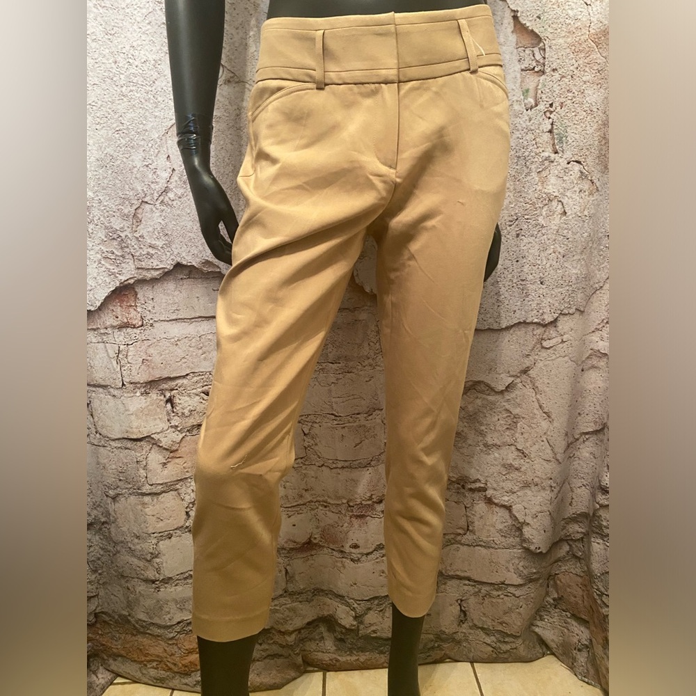 Ivanka Trump Tan Stretch Sateen Trousers
